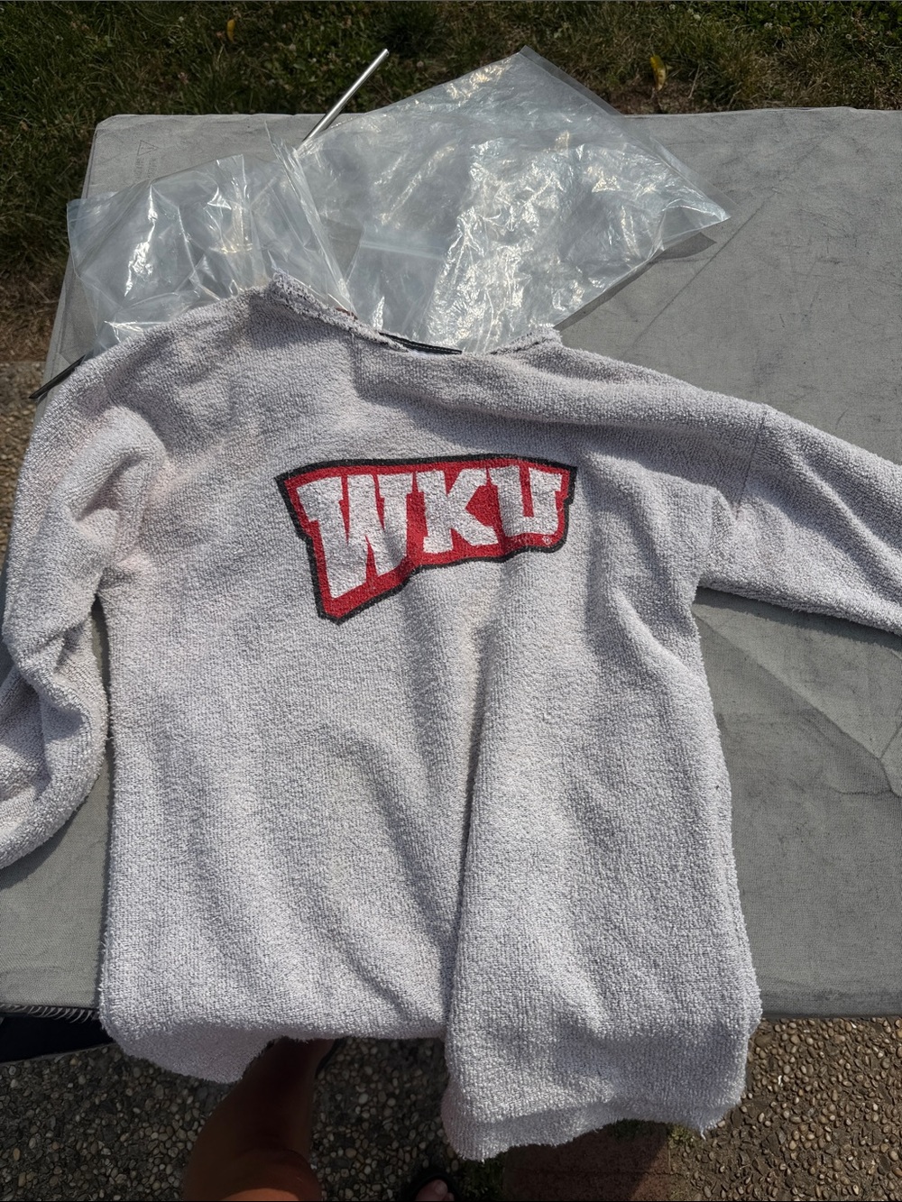 WKU White Terry Logo Sweater for Women